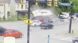 Etna, PA, firefighters created a makeshift wood shop at an accident scene to create support columns for a house after a garbage truck lost its brakes and sheered off the front before flipping on its side Tuesday.