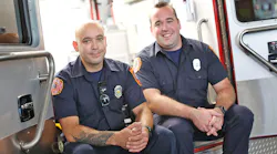 Hanover, MA, firefighter/paramedics Sebastian Rivas and Jonathan Pelletier delivered a baby boy, Noah, in their ambulance on Father's Day.