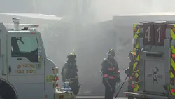 Two firefighters and a deputy were injured during a fatal mobile home fire in Jefferson County, CO, on Friday.