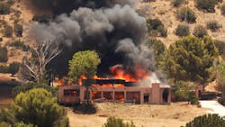 An off-duty Los Angeles County firefighter is accused of fatally shooting a fellow firefighter and critically wounding a fire captain at the department&apos;s Agua Dulce station Tuesday before he fled to his Action home, which he intentionally set on fire before taking his own life.