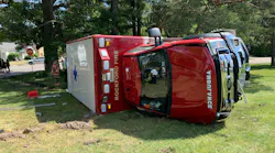 Two Rockford, IL, Fire Department EMS workers suffered minor injuries when their ambulance was struck by another vehicle while the medics were responding to an emergency Monday.