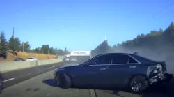 At least six vehicles, including a private ambulance not carrying a patient, crashed into one another along a Sacramento, CA, highway Monday.