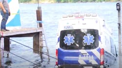 A Kunkel Ambulance unit was stolen Sunday from Utica, NY, while it was being cleaned as part of COVID-19 protocols and then driven into Irondequoit Bay near Rochester following a police chase.