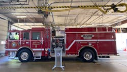 The new Pierce Volterra electric fire engine was announced Monday at Madison, WI, Fire Station 8.