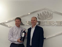 Rep. Mike Rogers, right, receives the 2021 Life Safety Advocate Award from Fire Equipment Manufacturers’ Association President Guy Jones. Photo courtesy of Fire Equipment Manufacturers’ Association Rep. Mike Rogers, right, receives the 2021 Life Safety Advocate Award from Fire Equipment Manufacturers’ Association President Guy Jones. Photo courtesy of Fire Equipment Manufacturers’ Association