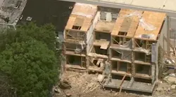 Baltimore City Rowhouse Collapse Aerial (md)