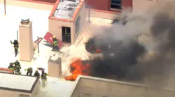 At least eight FDNY firefighters were injured battling a three-alarm apartment fire in the Bronx on Tuesday.