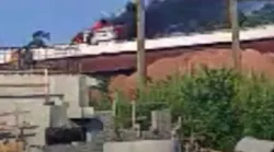 A privately operated ambulance caught fire as it was carrying a patient in Centreville, VA, on Tuesday.