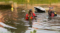 Naperville, IL, firefighters rescued a woman after her vehicle crashed into a retention pond Tuesday.