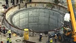 Firefighters from multiple agencies rescued three sewer workers trapped under concrete 200 feet underground at a Shrewsbury, MO, construction site Wednesday. Firefighters from multiple agencies rescued three sewer workers trapped under concrete 200 feet underground at a Shrewsbury, MO, construction site Wednesday.