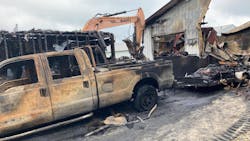 Part of the St. Anne, IL, Fire Protection District's station was destroyed in a two-alarm fire Sunday. Part of the St. Anne, IL, Fire Protection District's station was destroyed in a two-alarm fire Sunday.