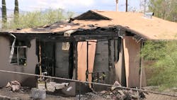 A firefighter and two EMTs were wounded by a gunman at a Tucson, AZ, house fire Sunday. A firefighter and two EMTs were wounded by a gunman at a Tucson, AZ, house fire Sunday.