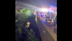 Winston-Salem, NC, firefighters rescued a driver who jumped from a bridge after a high-speed chase with sheriff's deputies early Tuesday.