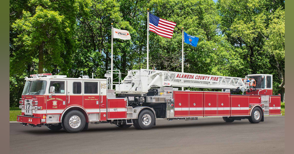 Delivery Alameda County, CA, Tiller Aerial Firehouse
