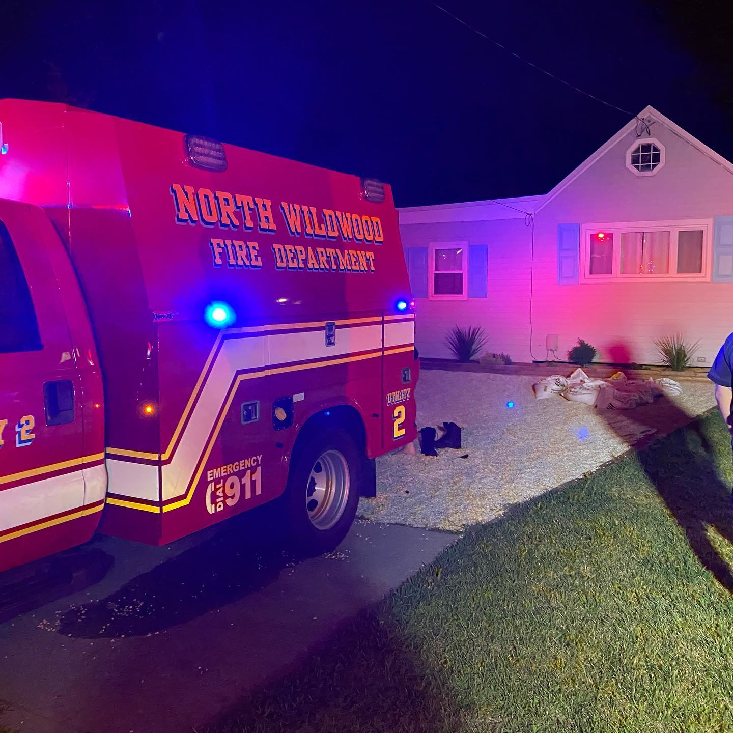 North Wildwood, NJ, firefighters waded through a marsh to rescue a man who became stuck in the mud after his personal watercraft became disabled Sunday.