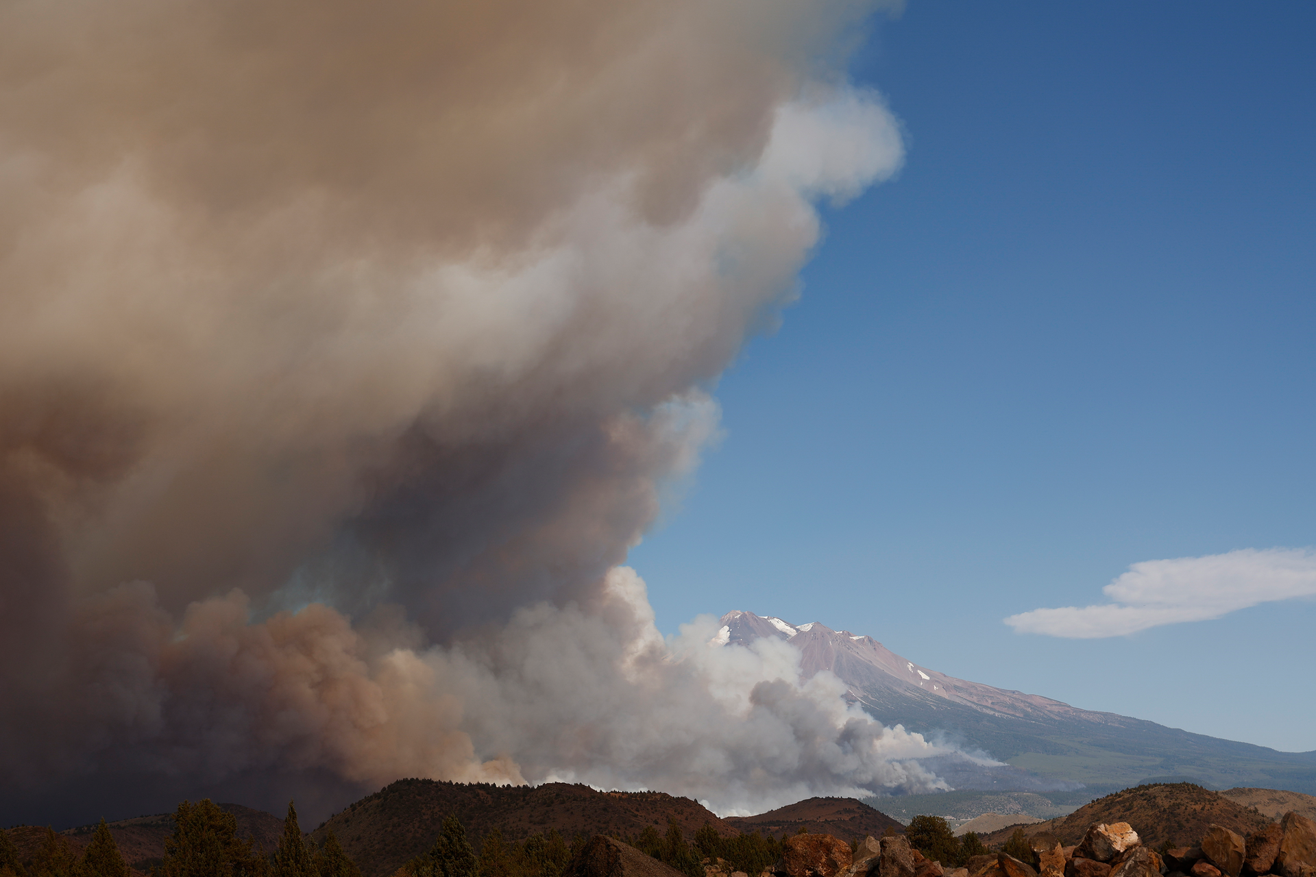 The Lava fire, near Mount Shasta and Lake Shastina in Siskiyou County, California, on June 27, 2021.
