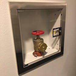 The International Building Code allows for an authority having jurisdiction to require additional hose connections “in approved locations” in certain circumstances. Unfortunately, those approved locations can result in standpipe outlets being in illogical places, such as random cabinets in hallways. The International Building Code allows for an authority having jurisdiction to require additional hose connections “in approved locations” in certain circumstances. Unfortunately, those approved locations can result in standpipe outlets being in illogical places, such as random cabinets in hallways.