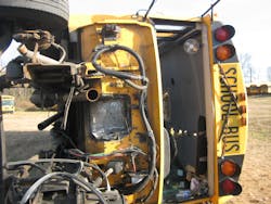 Rescuers must be prepared to encounter two types of windshield installation to expedite the glass’ removal to access the interior of a school bus. The contemporary method of installation—windshield glass glued to the frame—might best be tackled via a glass saw or a reciprocating saw. Rescuers must be prepared to encounter two types of windshield installation to expedite the glass’ removal to access the interior of a school bus. The contemporary method of installation—windshield glass glued to the frame—might best be tackled via a glass saw or a reciprocating saw.