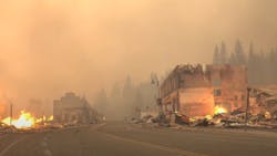 The Dixie Fire tore through Greenville, CA, on Wednesday, gutting buildings along the town's historic main street. The Dixie Fire tore through Greenville, CA, on Wednesday, gutting buildings along the town's historic main street.