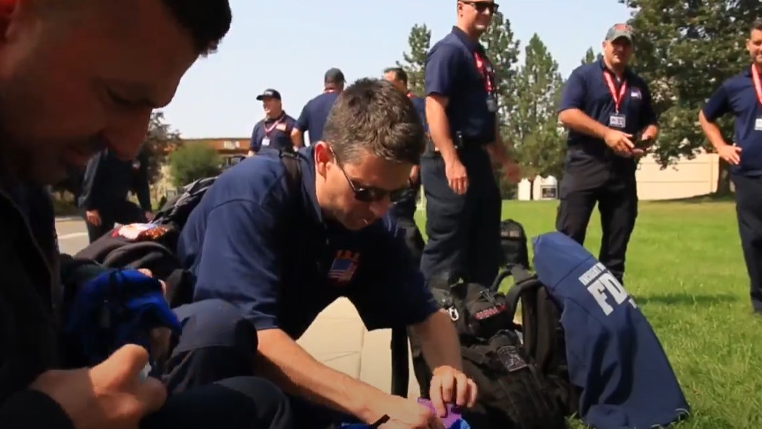 FDNY firefighters receive wildfire training in Missoula, MT, on Thursday as they prepare to battle a complex of fires around White Sulphur Springs.