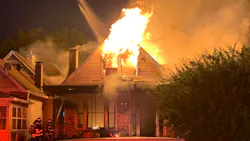 Five Indianapolis firefighters were injured--one seriously--when a fall gave way and the first responders fell 10 feet from the second to first floor during a house fire Monday.