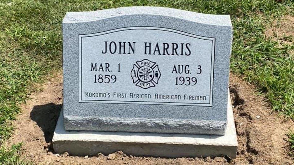 A headstone for John Harris, the Kokomo, IN, Fire Department&apos;s first black firefighter, recently was erected after 82 years.