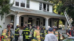 Mechanicsburg, PA, firefighters rescued two people from a two-alarm duplex fire Tuesday. Mechanicsburg, PA, firefighters rescued two people from a two-alarm duplex fire Tuesday.
