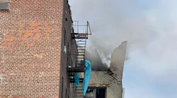 An explosion destroyed the roof of an apartment building in the Jackson Heights section of Queens on Tuesday, leaving one person dead.