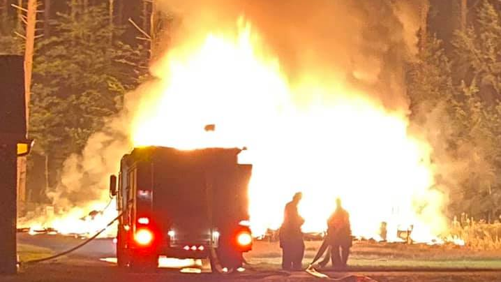 Crews from multiple departments encountered a ball of flames when they battled a fire at a Southampton, MA, security alarm business early Tuesday.