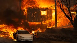 A home burns on Highway 89 south of Greenville, CA, near Forgay Road during the Dixie Fire on Aug. 5, 2021. A home burns on Highway 89 south of Greenville, CA, near Forgay Road during the Dixie Fire on Aug. 5, 2021.