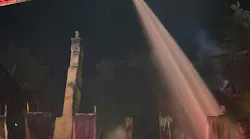 Firefighters from East Liverpool, OH, and other departments battled a residential fire that destroyed a house and damaged two others late Tuesday.