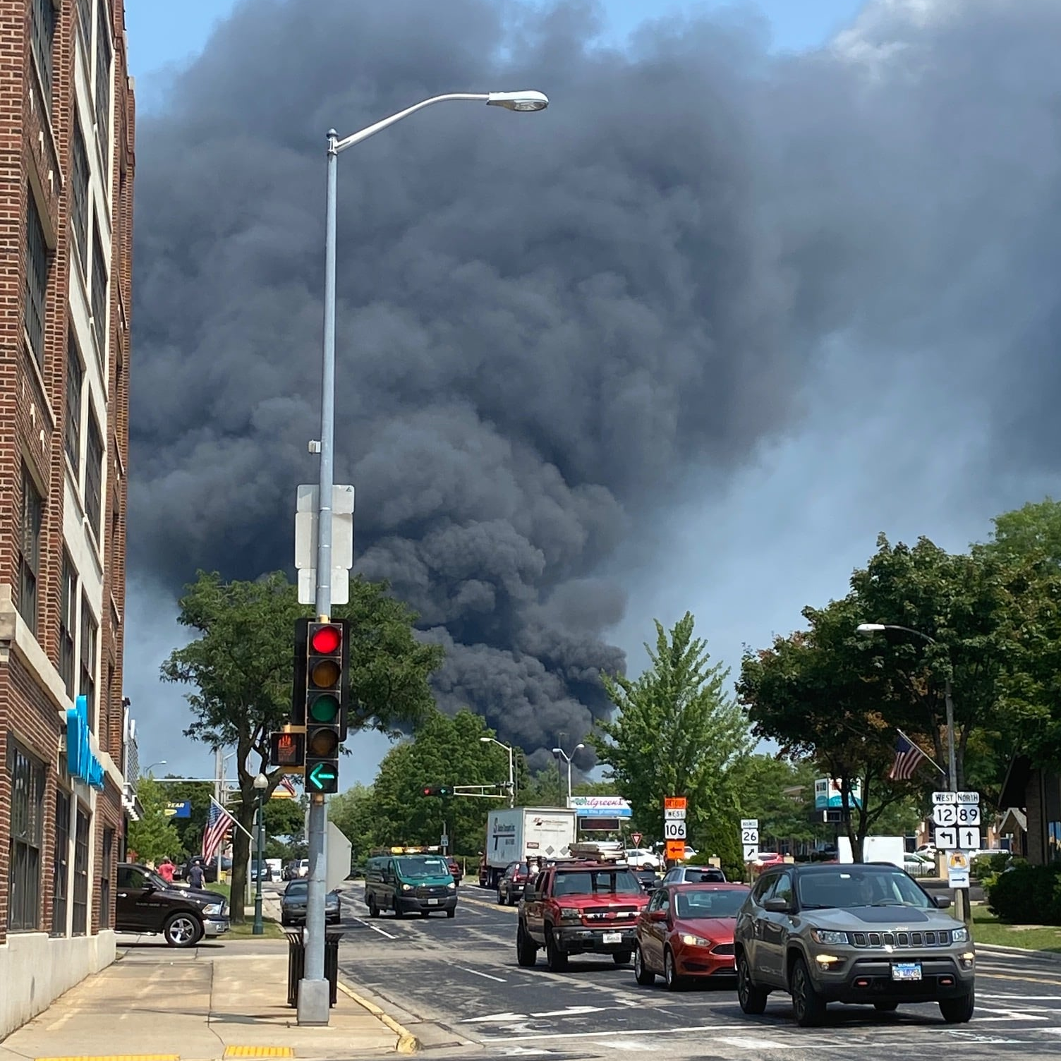 Firefighters nearly drained the water supply of Fort Atkinson, WI, while battling a massive warehouse fire Tuesday.