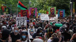 Protesters marching in New York City's Greenwich Village on June 19, 2020.