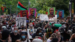 Protesters marching in New York City's Greenwich Village on June 19, 2020. Protesters marching in New York City's Greenwich Village on June 19, 2020.