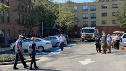 Baltimore County fire crews on the scene of a fire that injured several residents of St. Luke's Place, a Catholic Charities Senior Community, on Wednesday, Sept. 15, 2021.