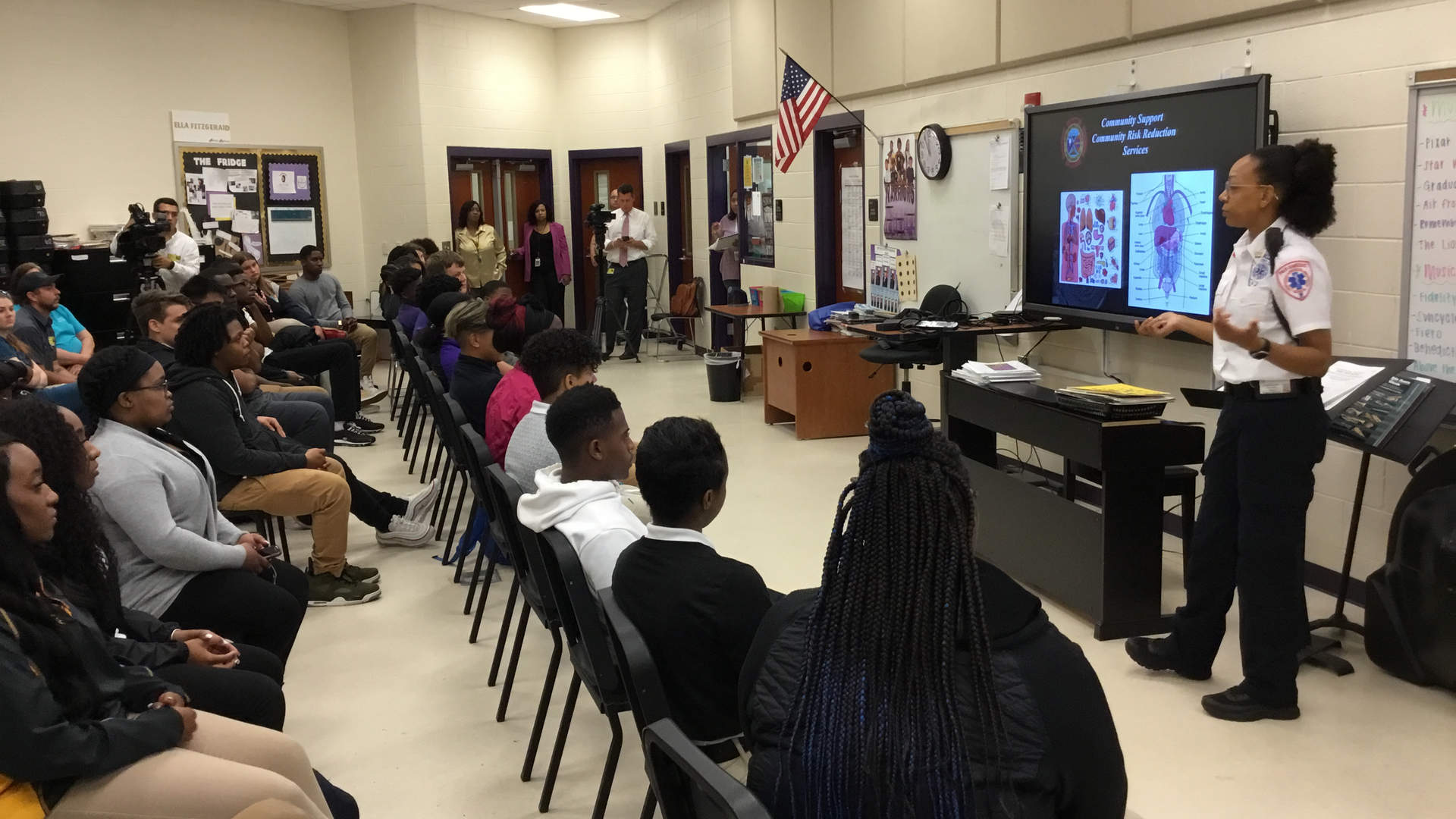 Beaufort County Emergency Medical Services personnel talk about the human body and expected injuries after a vehicle collision. To make the presentation real-life, presenters discuss their personal experiences of responding to collisions, treating injuries and handling fatalities.