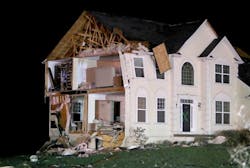 The exterior wall of a home in Harrison Township, Gloucester County, was ripped off by a tornado Wednesday, Sept. 1, 2021.