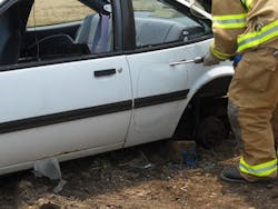 Photo 2: Removing the skin exposes the area to be cut from the panel. Photo 2: Removing the skin exposes the area to be cut from the panel.