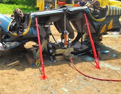 Photo 9: Knowledge of capabilities of tools and equipment can lead to alternative solutions on scene. Photo 9: Knowledge of capabilities of tools and equipment can lead to alternative solutions on scene.