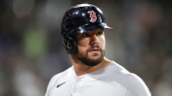 Boston Red Sox outfielder Kyle Schwarber during a game against the Chicago White Sox on Sept. 10, 2021. Boston Red Sox outfielder Kyle Schwarber during a game against the Chicago White Sox on Sept. 10, 2021.