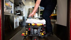 Erik Sonnenberg, a paramedic with Tualatin Valley Fire and Rescue, prepares an ambulance for inspection at their Newberg location on Sept. 29, 2021. Erik Sonnenberg, a paramedic with Tualatin Valley Fire and Rescue, prepares an ambulance for inspection at their Newberg location on Sept. 29, 2021.