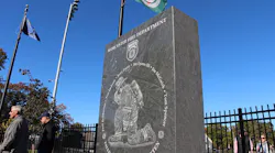 Firefighters, officials and the public gathered on Sunday Oct. 24, 2021, as the Worcester Fallen Firefighters Memorial at Institute Park was dedicated.