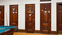 The wooden locker doors after the renovation. The wooden locker doors after the renovation.