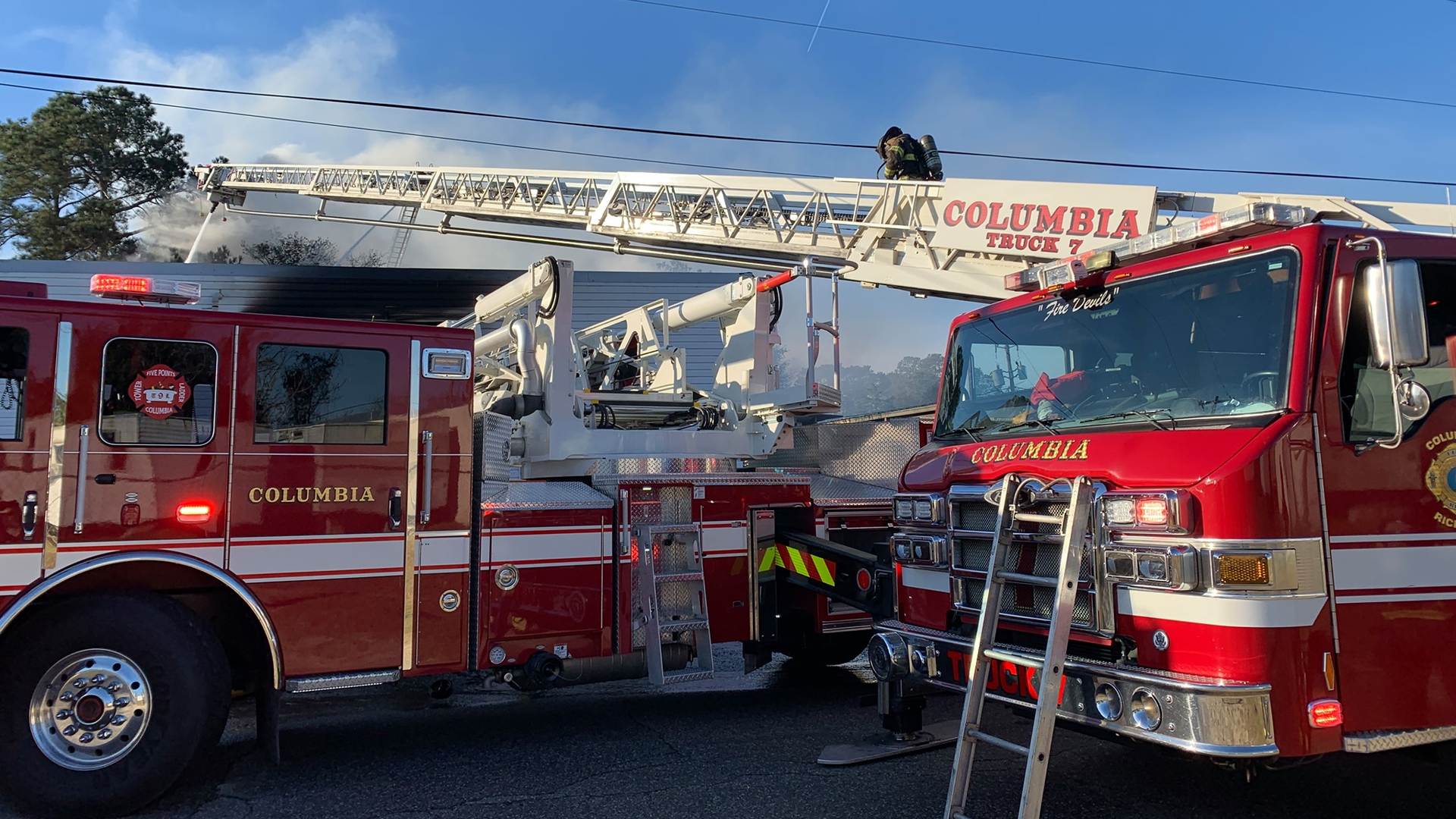 Columbia FD apparatus on scene in January 2021.