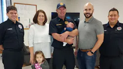 Julian Juan Torres' parents stopped by Columbus Fire Station 27 to meet the firefighters who delivered him.