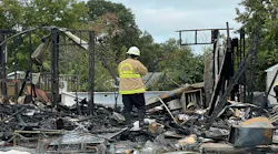 The aftermath of a suspected gas explosion that leveled a home in Edgewood, MD, on Sunday, Oct. 10, 2021.