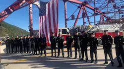 Johnstown firefighters at a naming ceremony for the Firefighters Memorial Bridge on Friday, Oct. 1, 2021.