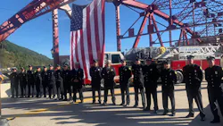 Johnstown firefighters at a naming ceremony for the Firefighters Memorial Bridge on Friday, Oct. 1, 2021. Johnstown firefighters at a naming ceremony for the Firefighters Memorial Bridge on Friday, Oct. 1, 2021.