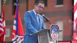FDNY Commissioner Daniel Nigro speaks at the FDNY Foundation's annual Humanitarian Awards Dinner on Sept. 8, 2021. FDNY Commissioner Daniel Nigro speaks at the FDNY Foundation's annual Humanitarian Awards Dinner on Sept. 8, 2021.