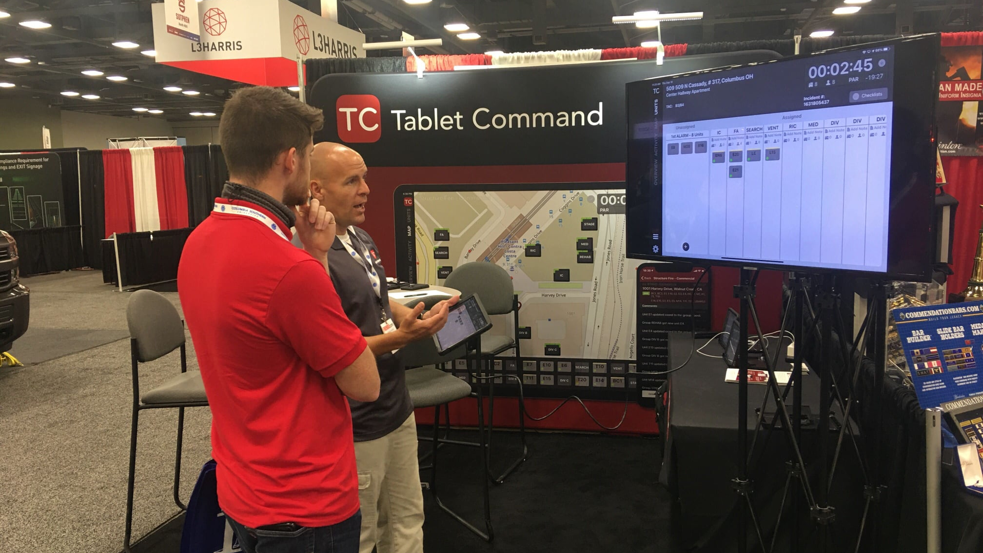 The Tablet Command booth at Firehouse Expo in Columbus, OH, in September 2021.
